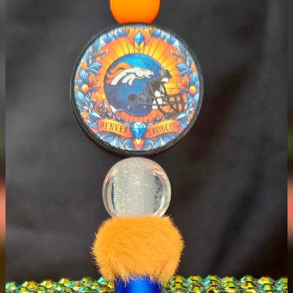 NFL Denver Bronco's Sparkly/Blingy Custom Created Super Fan Beaded Pen